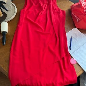 Lauren Ralph Lauren Vibrant Red Asymmetrical Dress